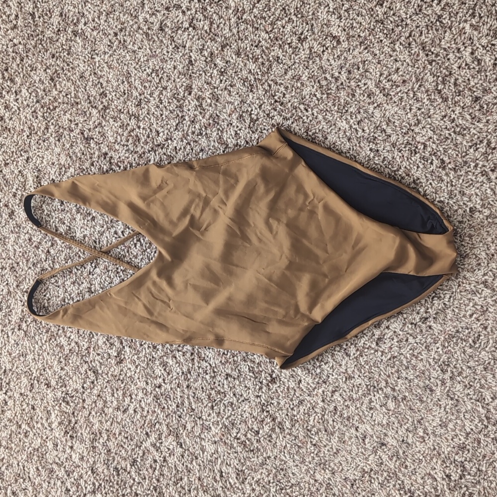 Left on Friday Weekender one piece swimsuit in Tan Lines size Medium